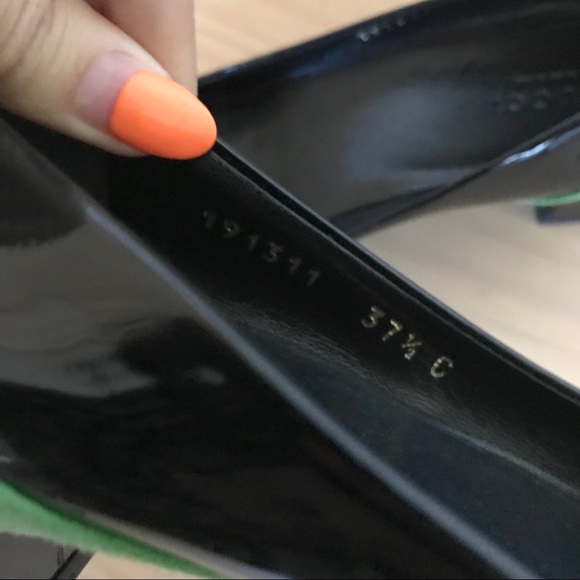 Authentic vintage Gucci classic horse bit buckle leather block heels green suede - Picture 6 of 6